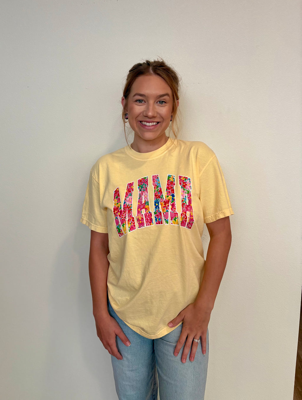 MAMA yellow floral tee