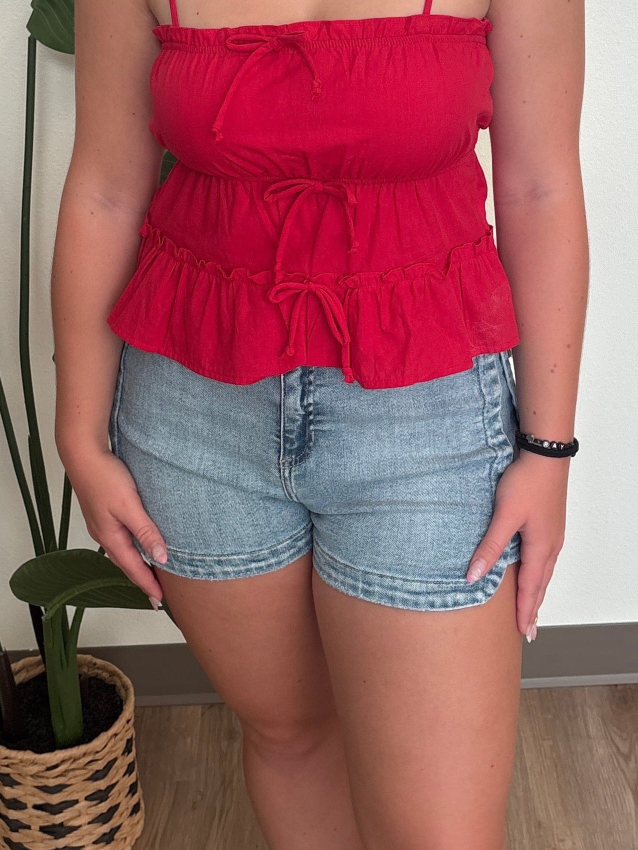 Light Wash High Rise Shorts
