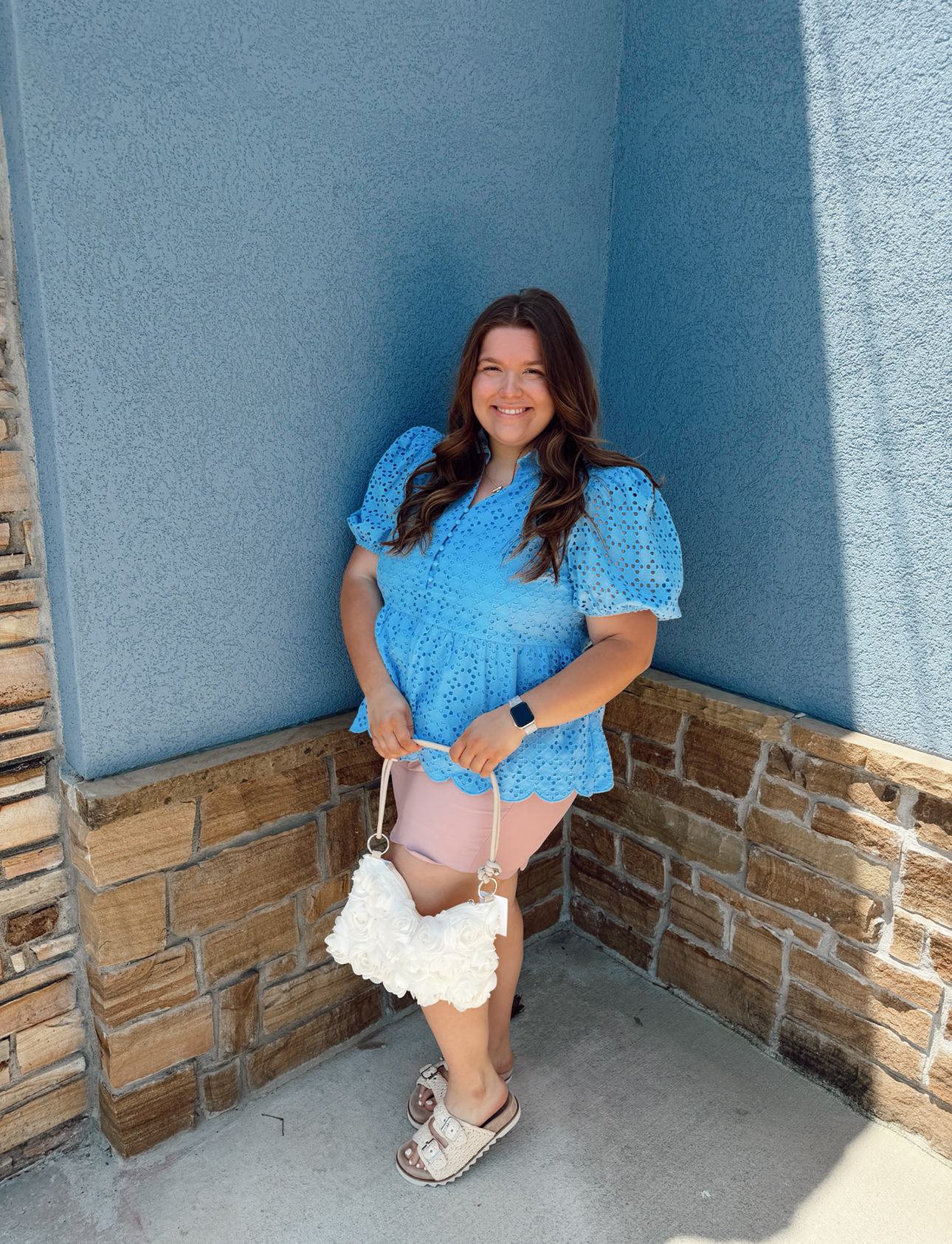 Entro Plus Blue Eyelet Blouse