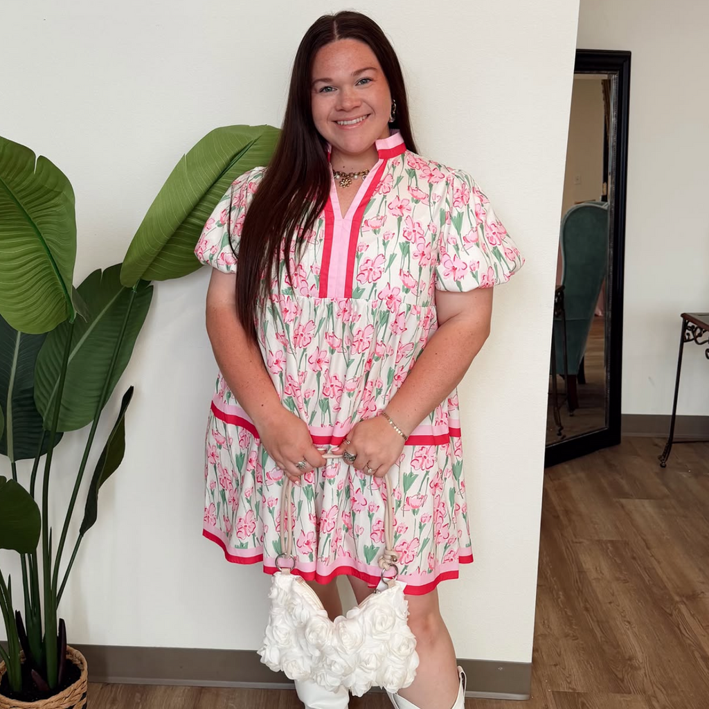 Rosa Floral V-Neck Dress