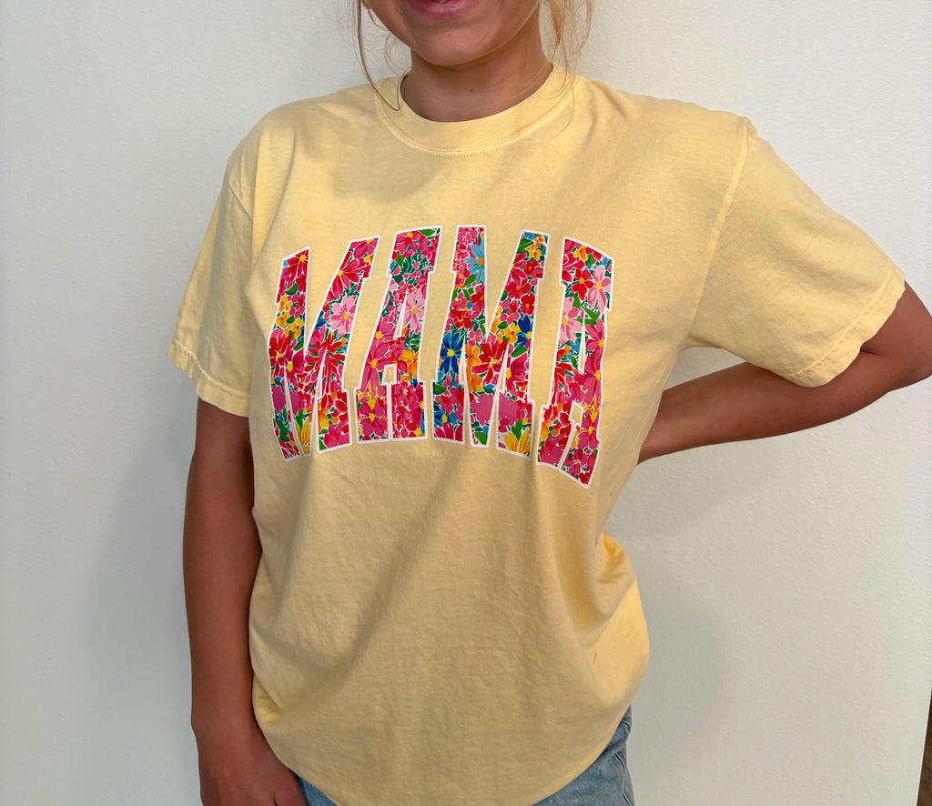 MAMA yellow floral tee