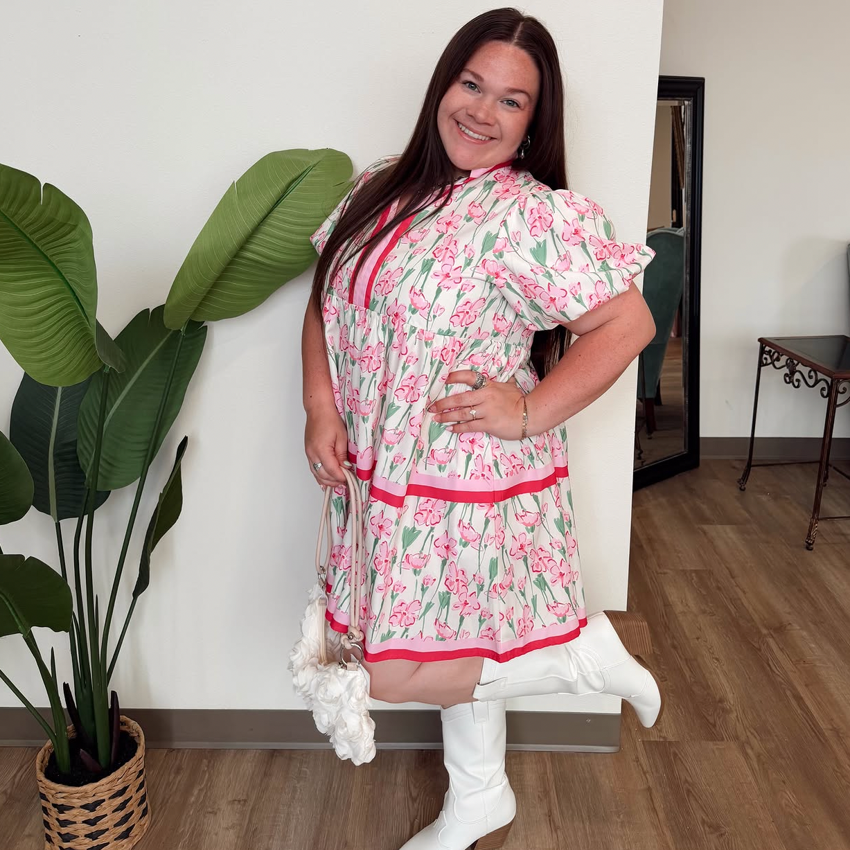 Rosa Floral V-Neck Dress