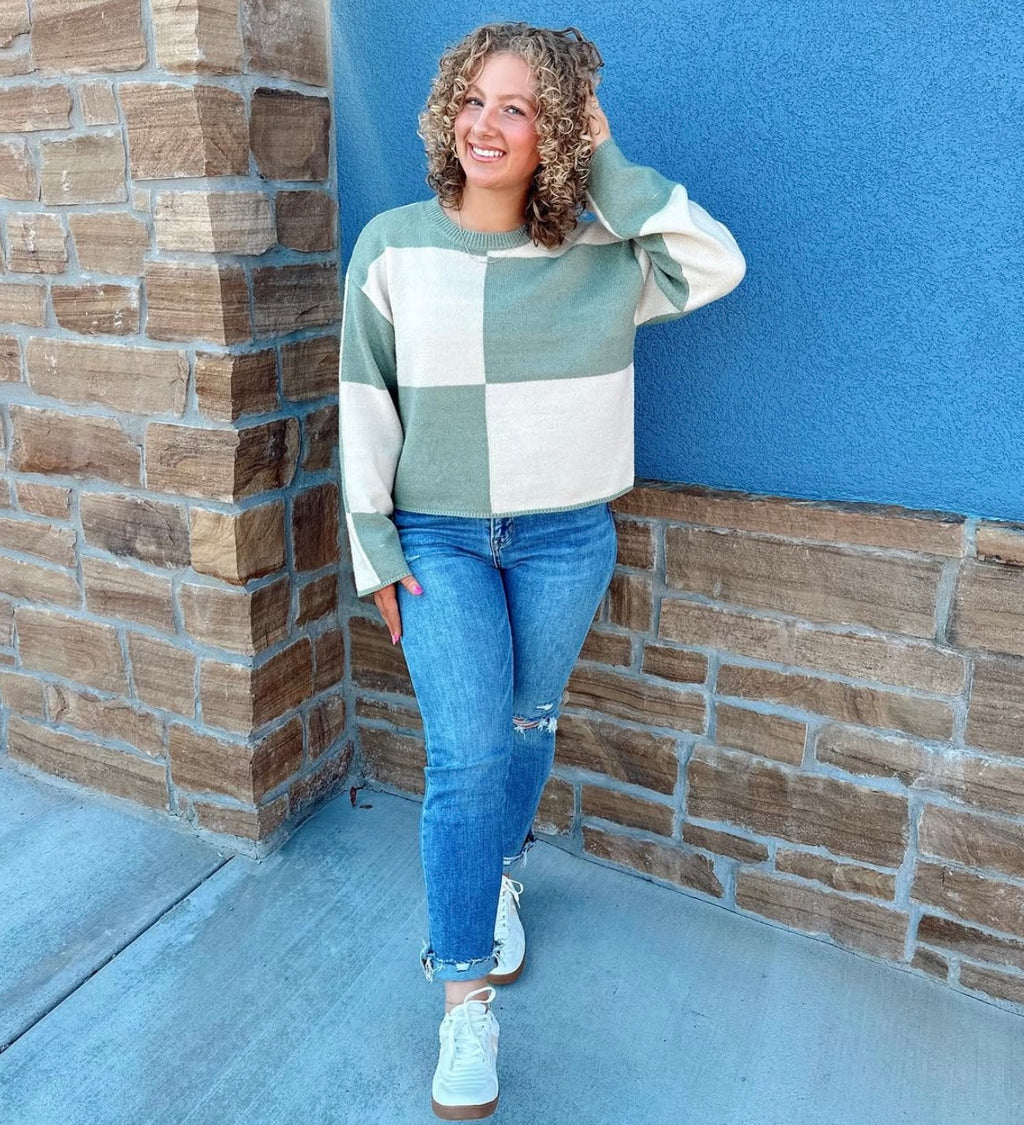 Oversize Checkered Sweater