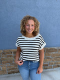 Stripe Crewneck Black