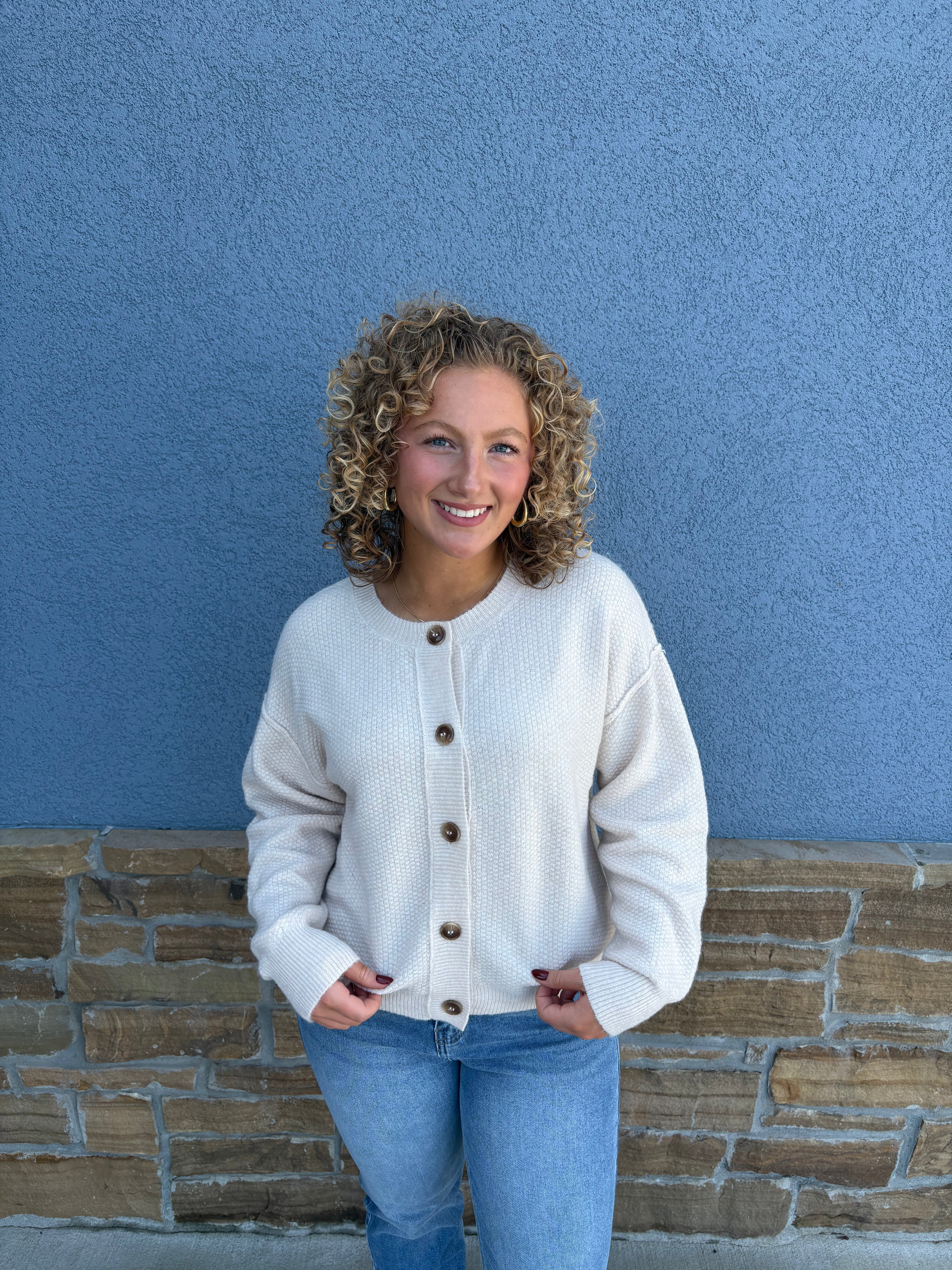 Ivory Cardigan Button
