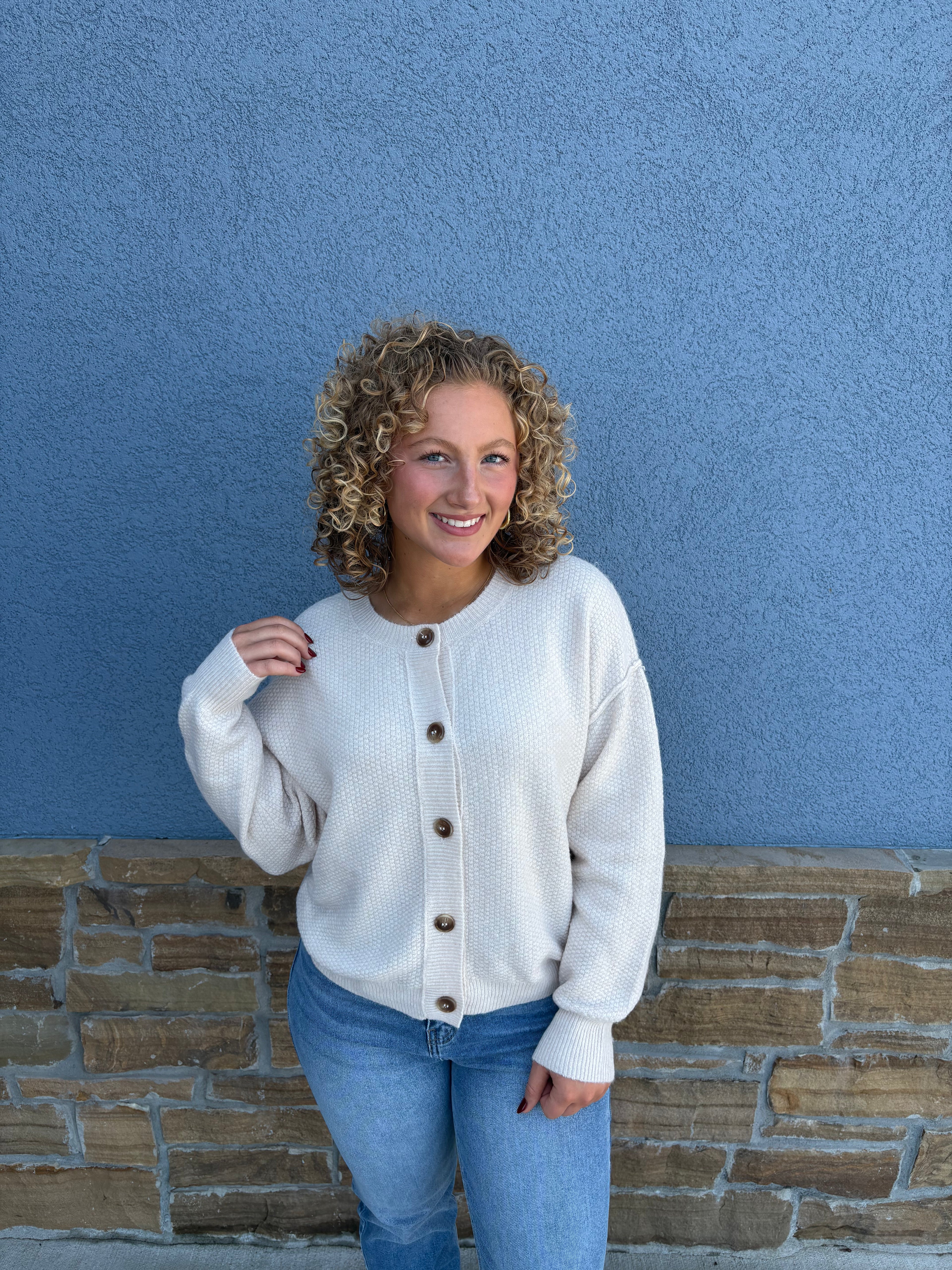 Ivory Cardigan Button