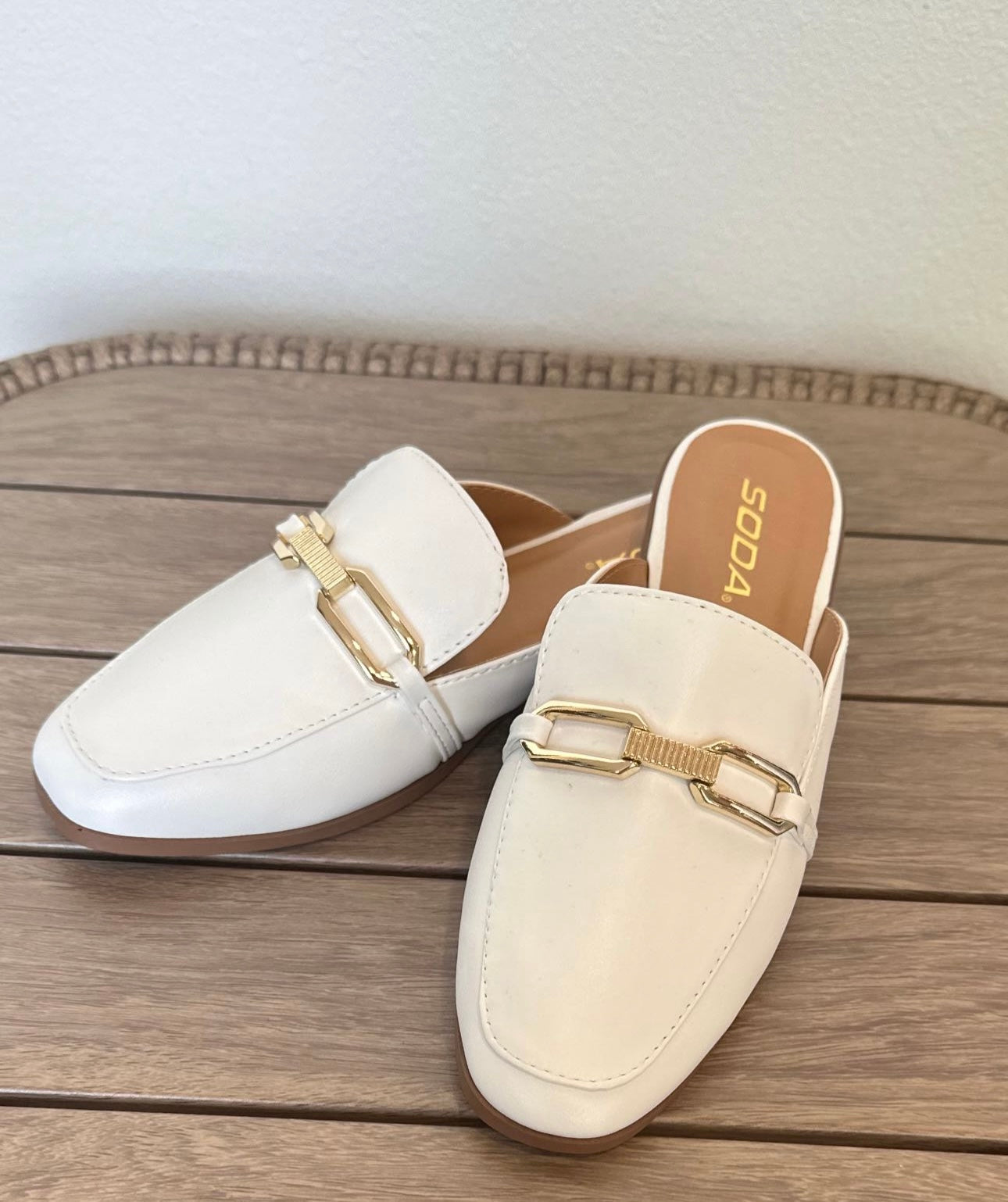 White Slip-On Mule