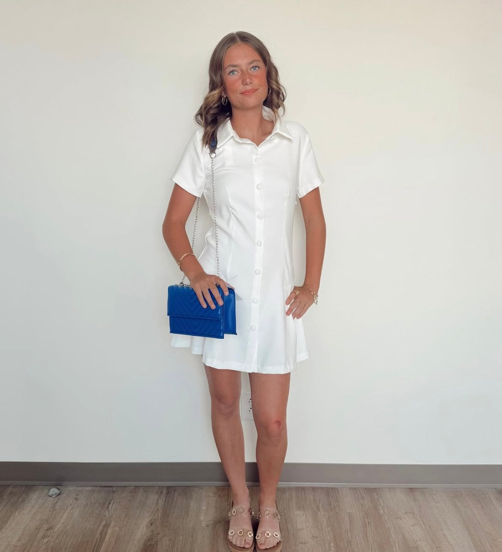 White Dress Button Down
