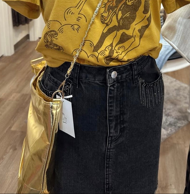 Harper Heritage Black Denim Skirt