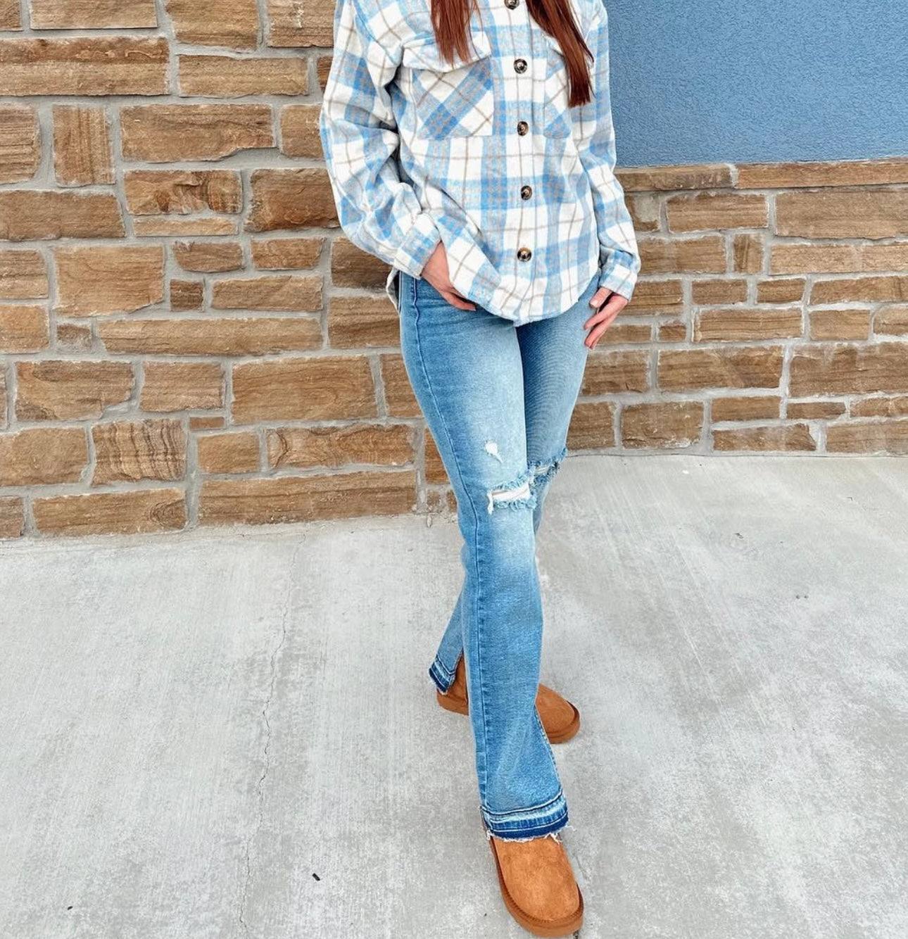 High Rise Straight w Slit