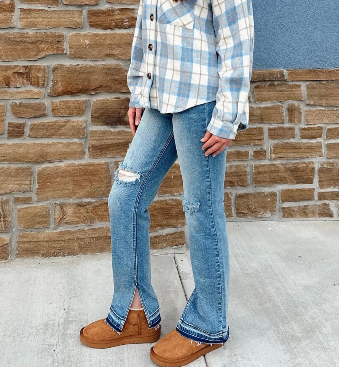 High Rise Straight w Slit