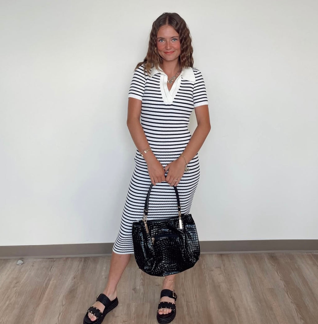 Striped Ivory Dress