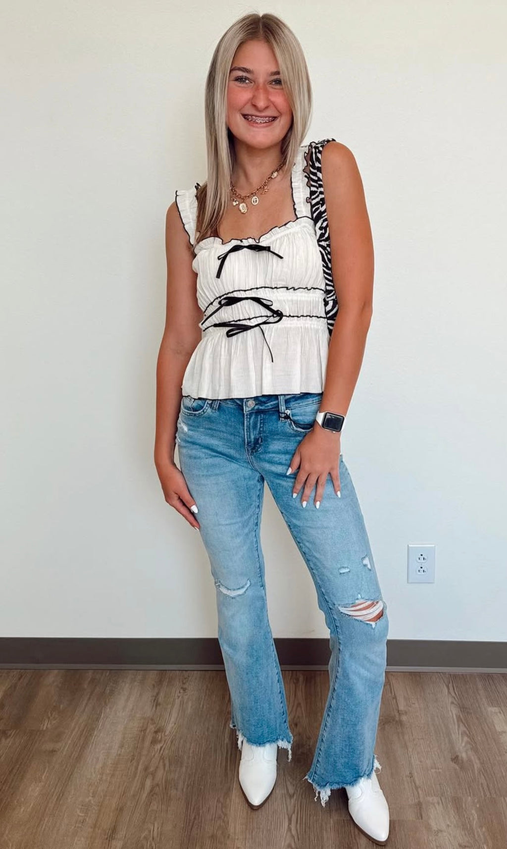 Mid Rise Flare w Hem Detail