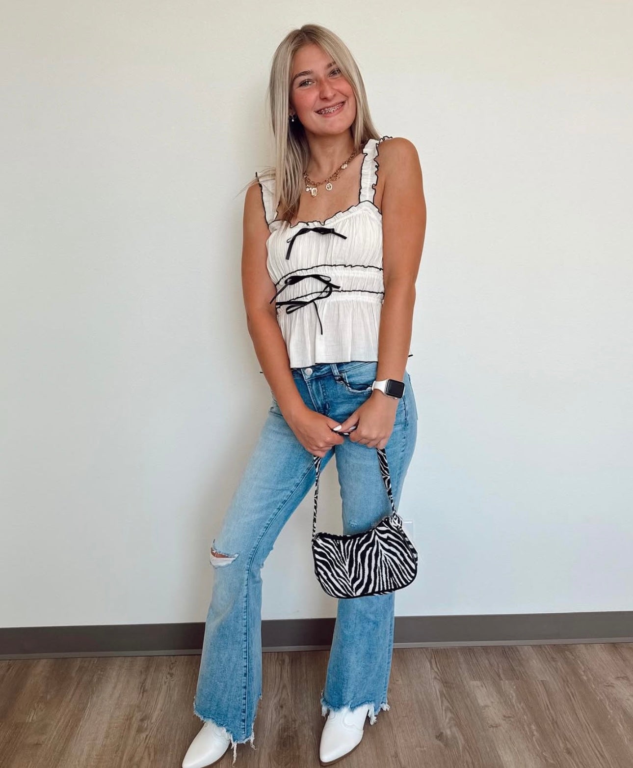 Mid Rise Flare w Hem Detail