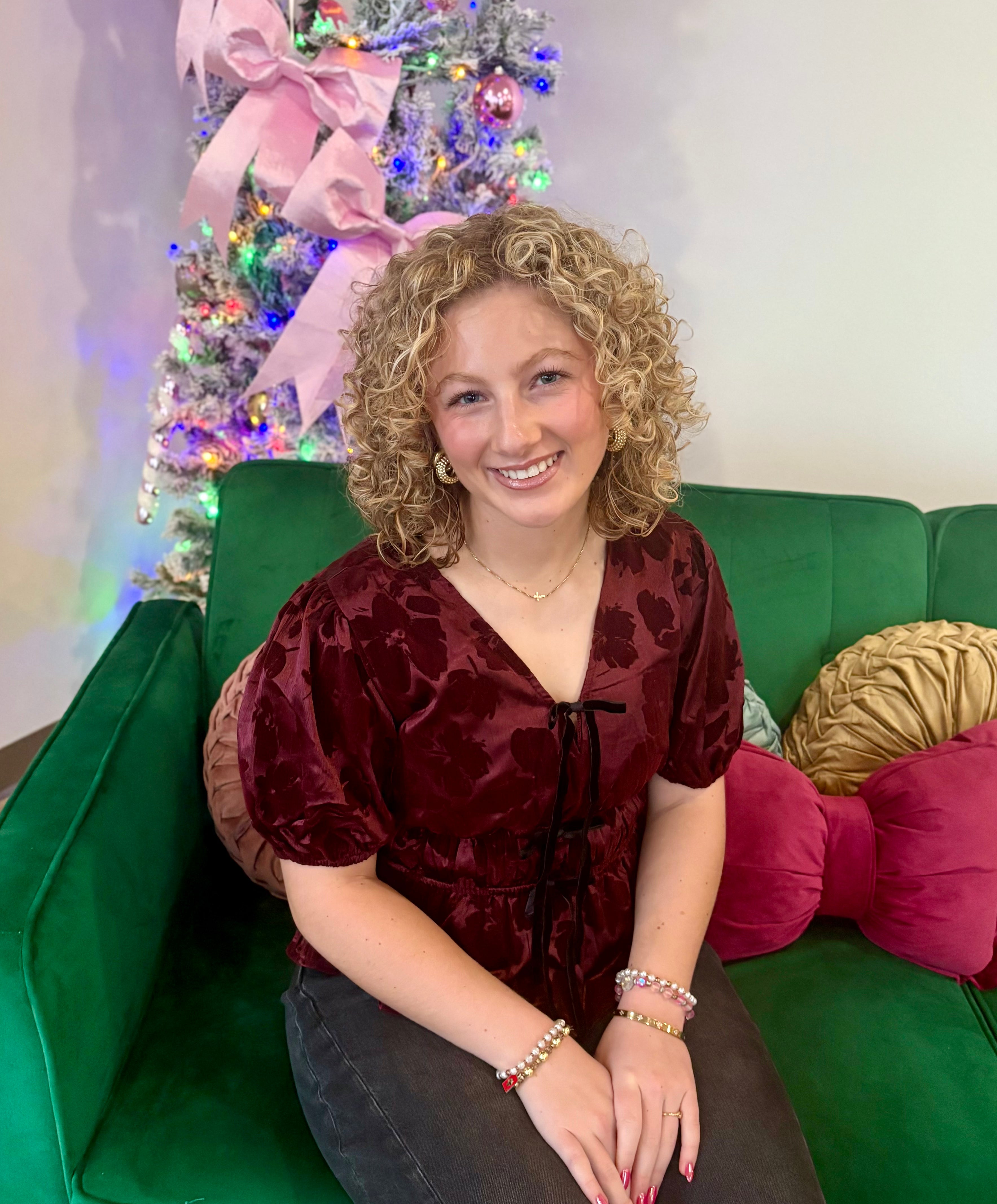 SATIN VELVET BURGUNDY TOP