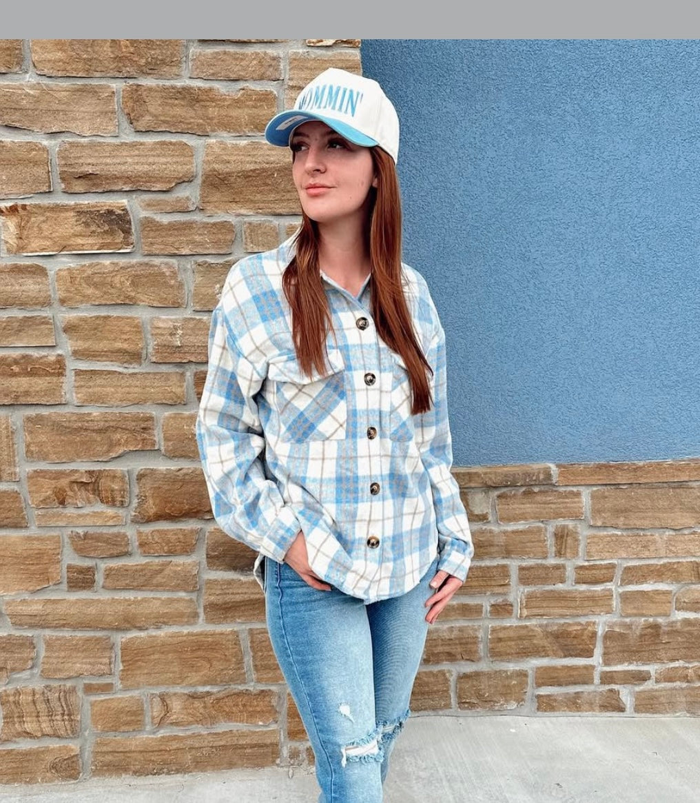 Blue Plaid Shacket