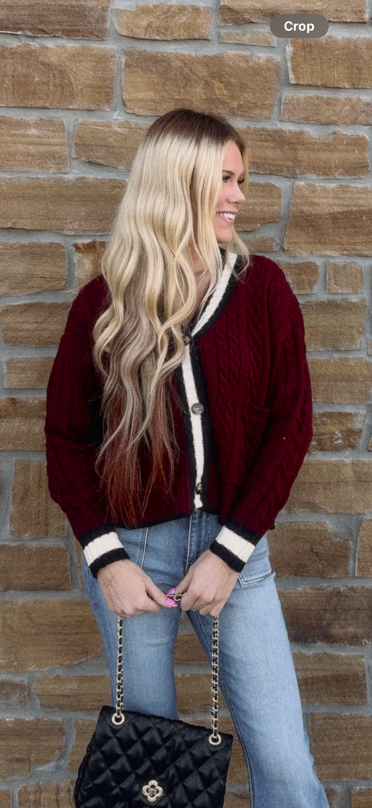 Red Boyfriend Cardigan