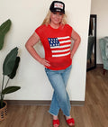 Red Flag Knit Top!! 🇺🇸