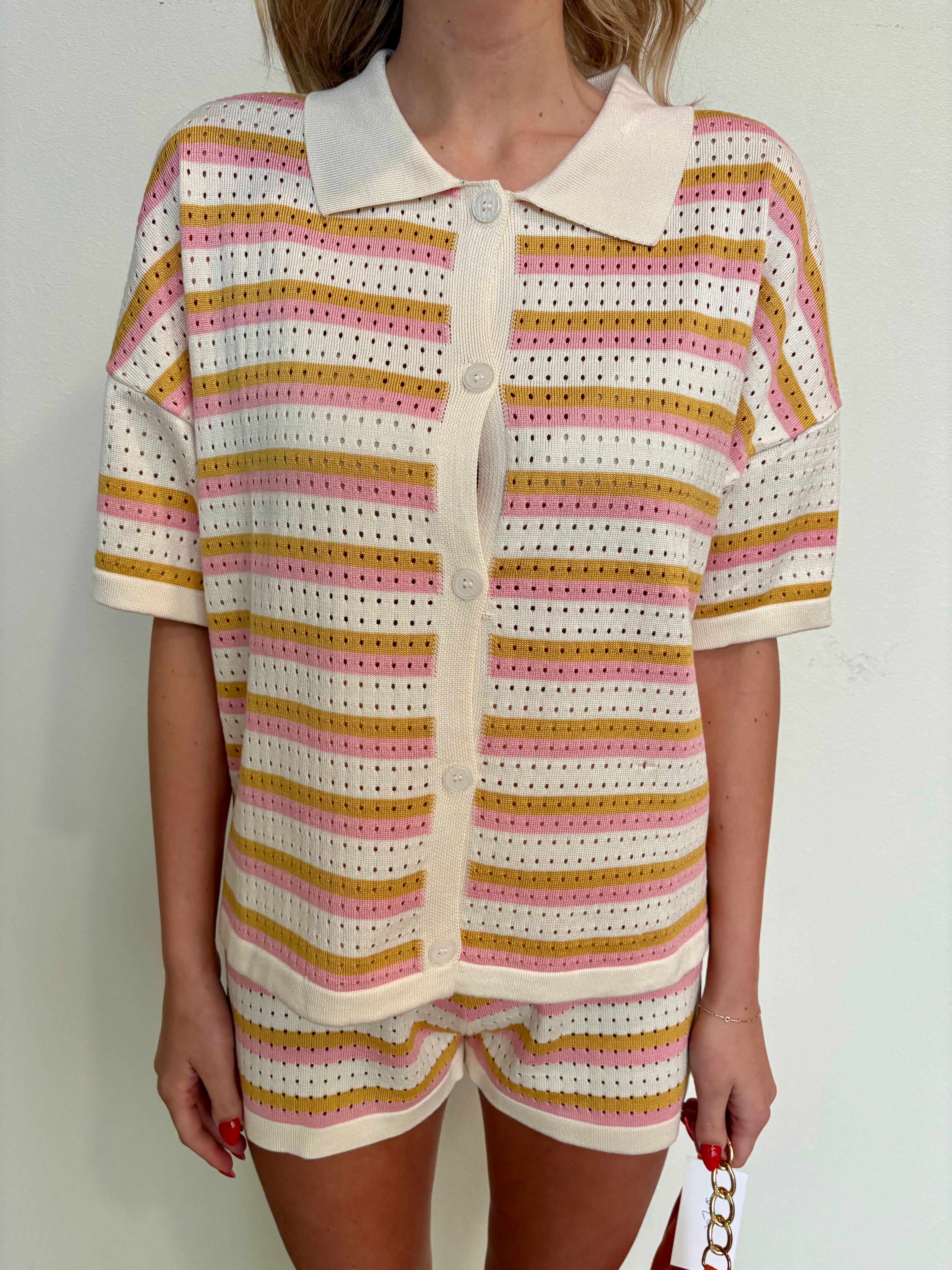 Colorblock yellow/pink short SET!