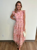 Floral Tulle Midi Dress