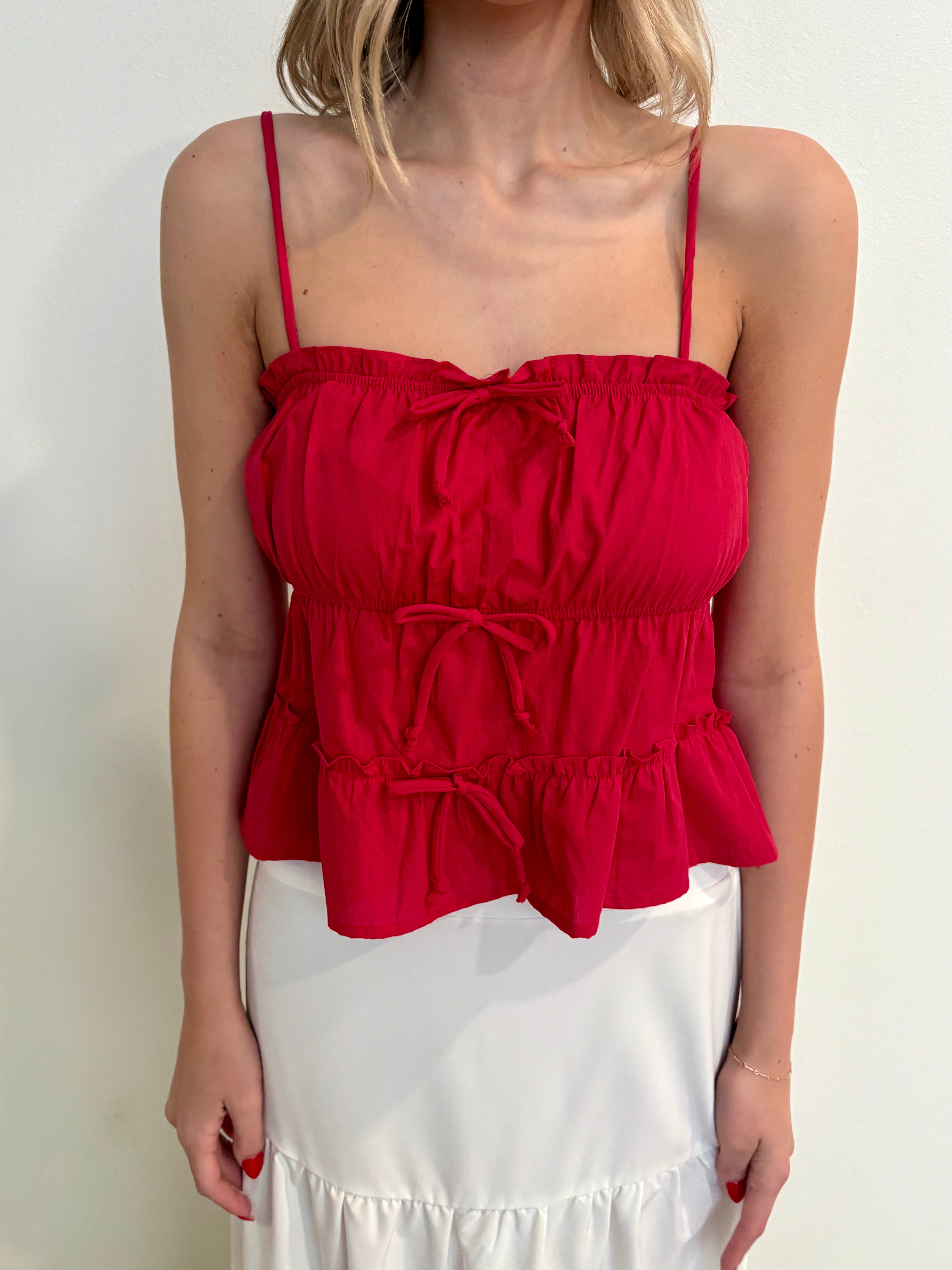 Popular Spaghetti Strap Red