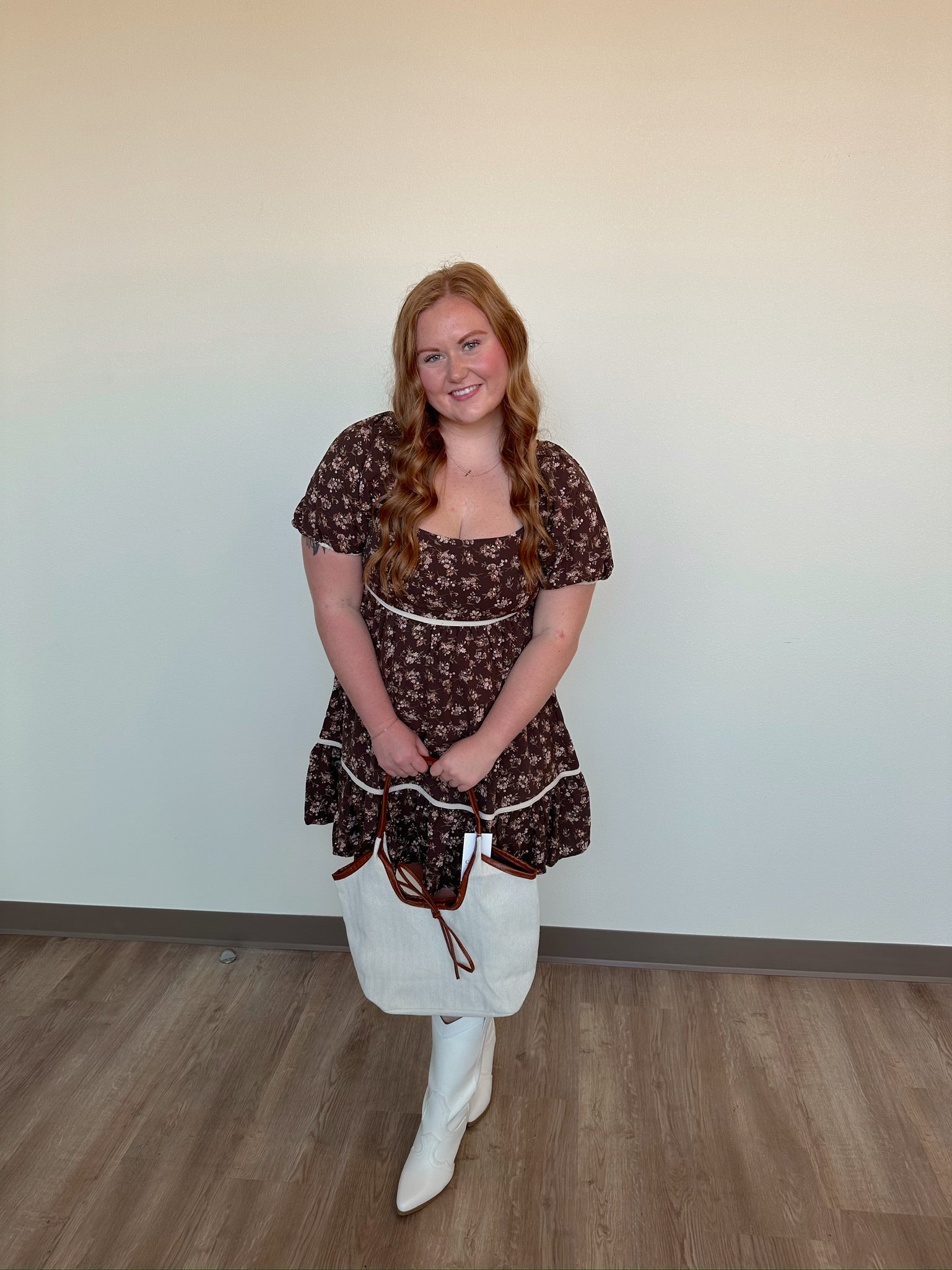 Floral Puff Sleeves Mini