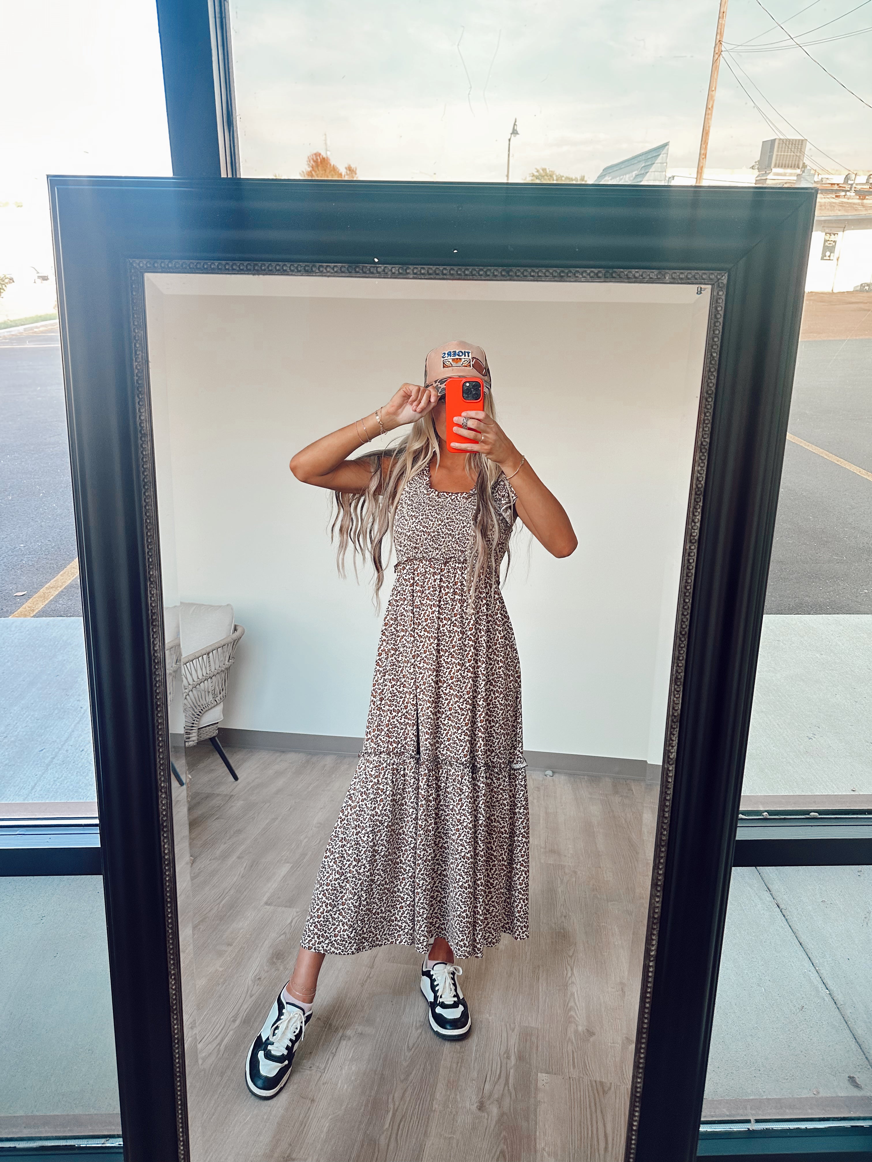 Leopard Ruffle Sleeve Dress
