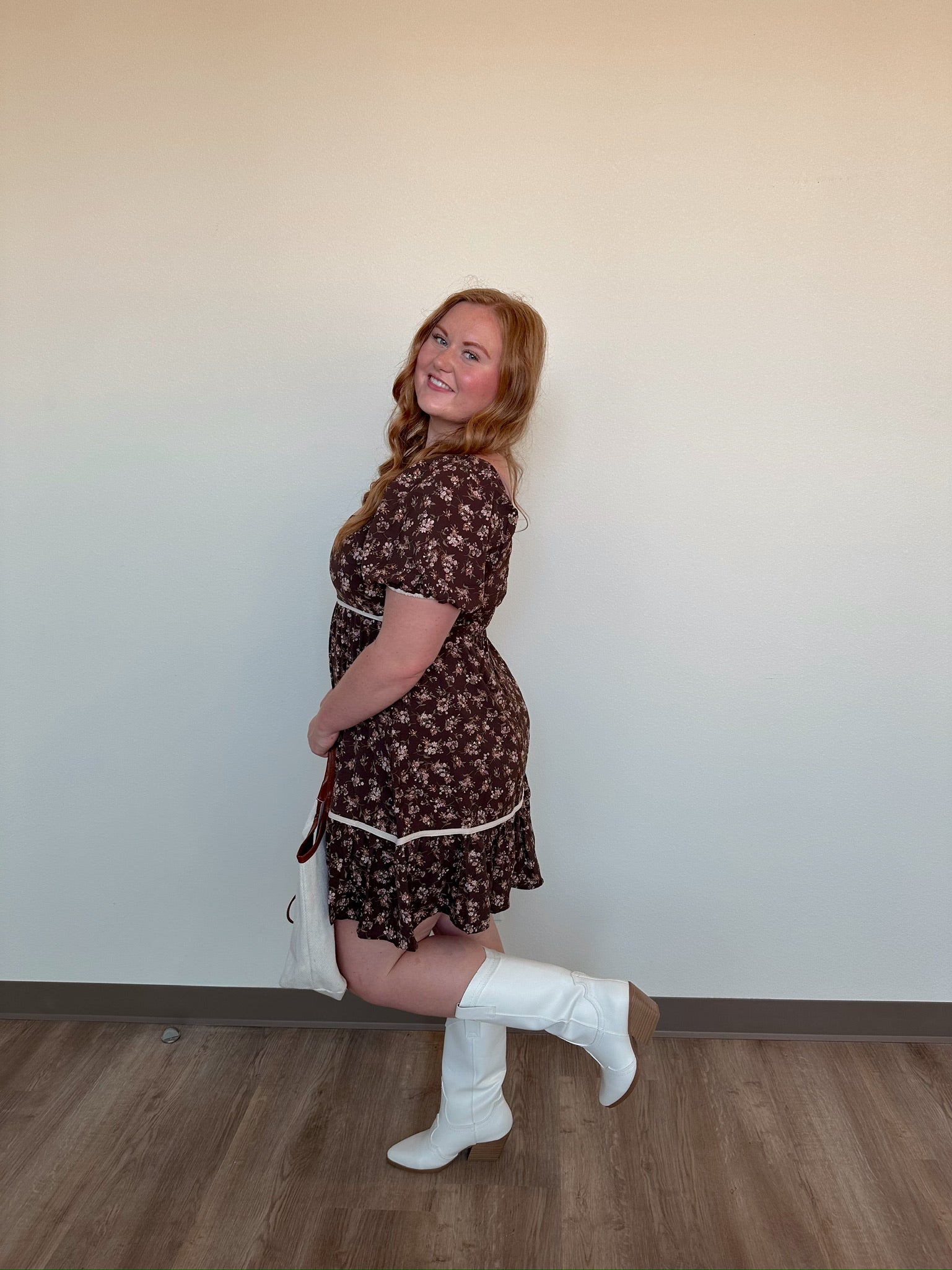 Floral Puff Sleeves Mini