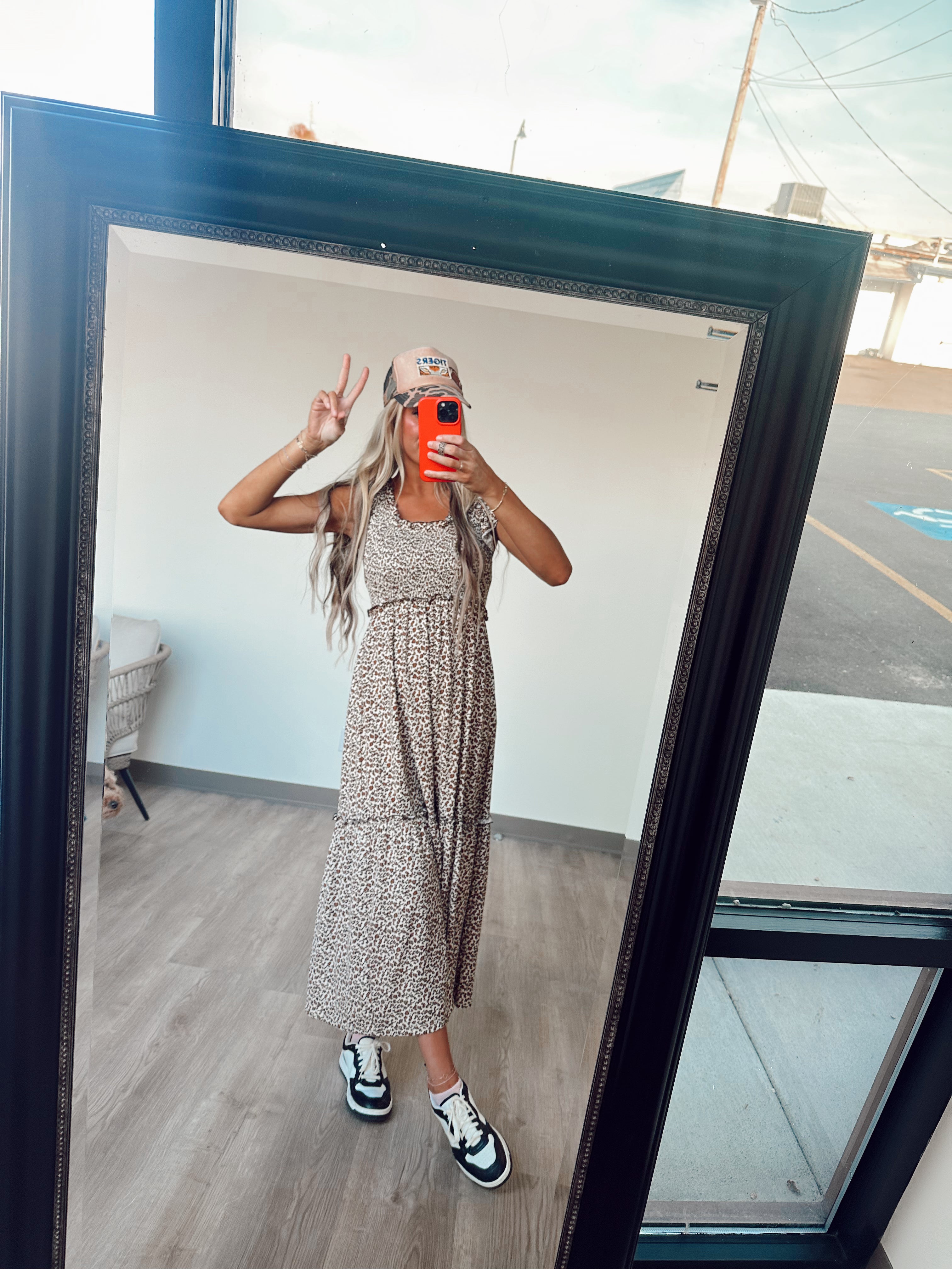Leopard Ruffle Sleeve Dress
