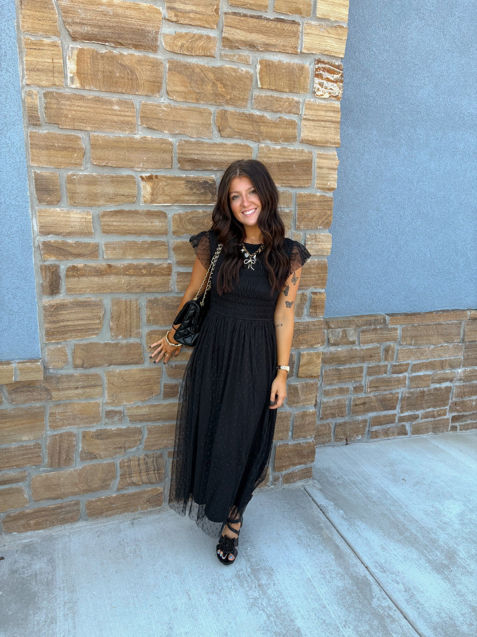 Polka Dot Chiffon Midi