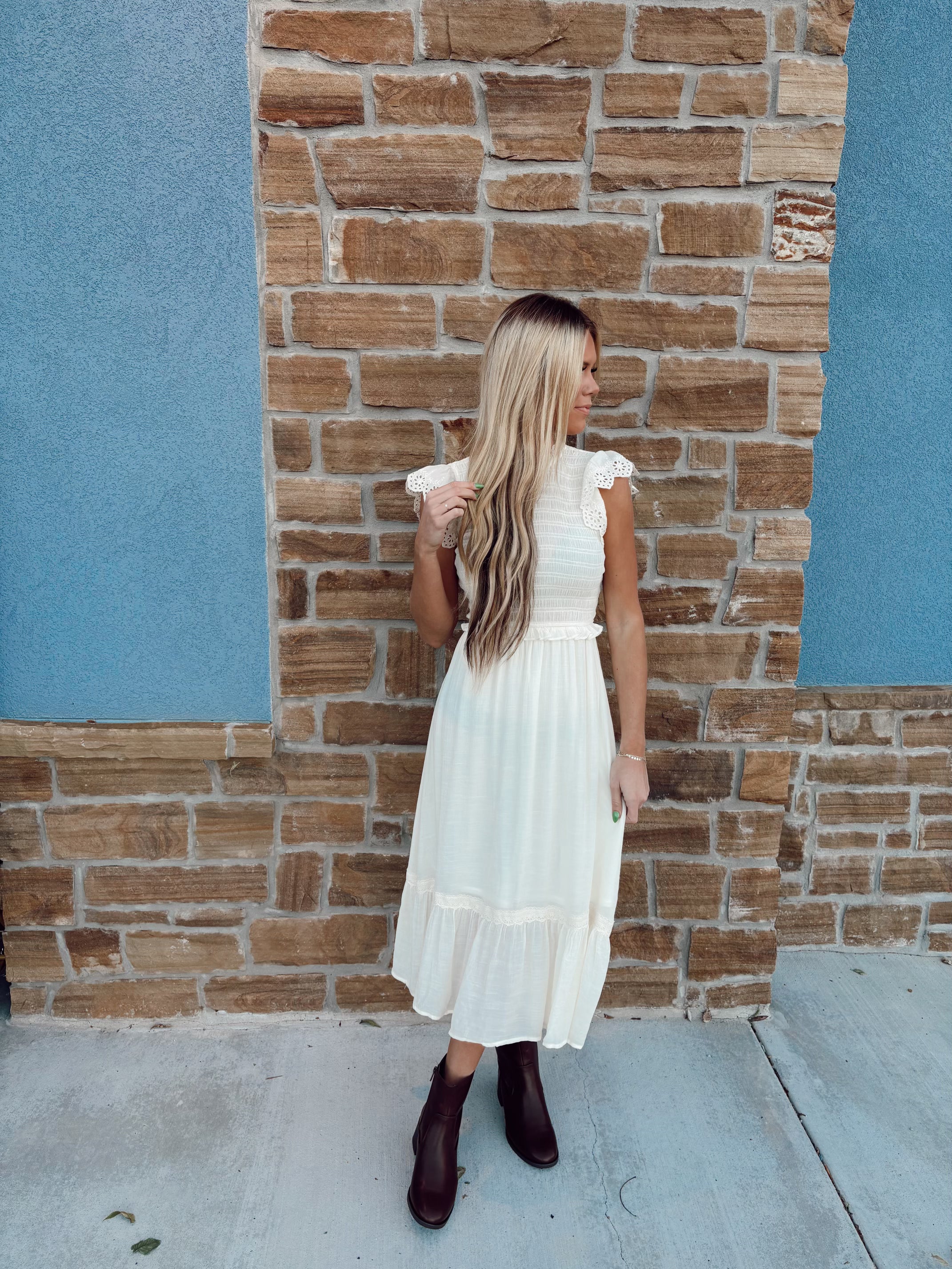 Eyelet Ivory Dress
