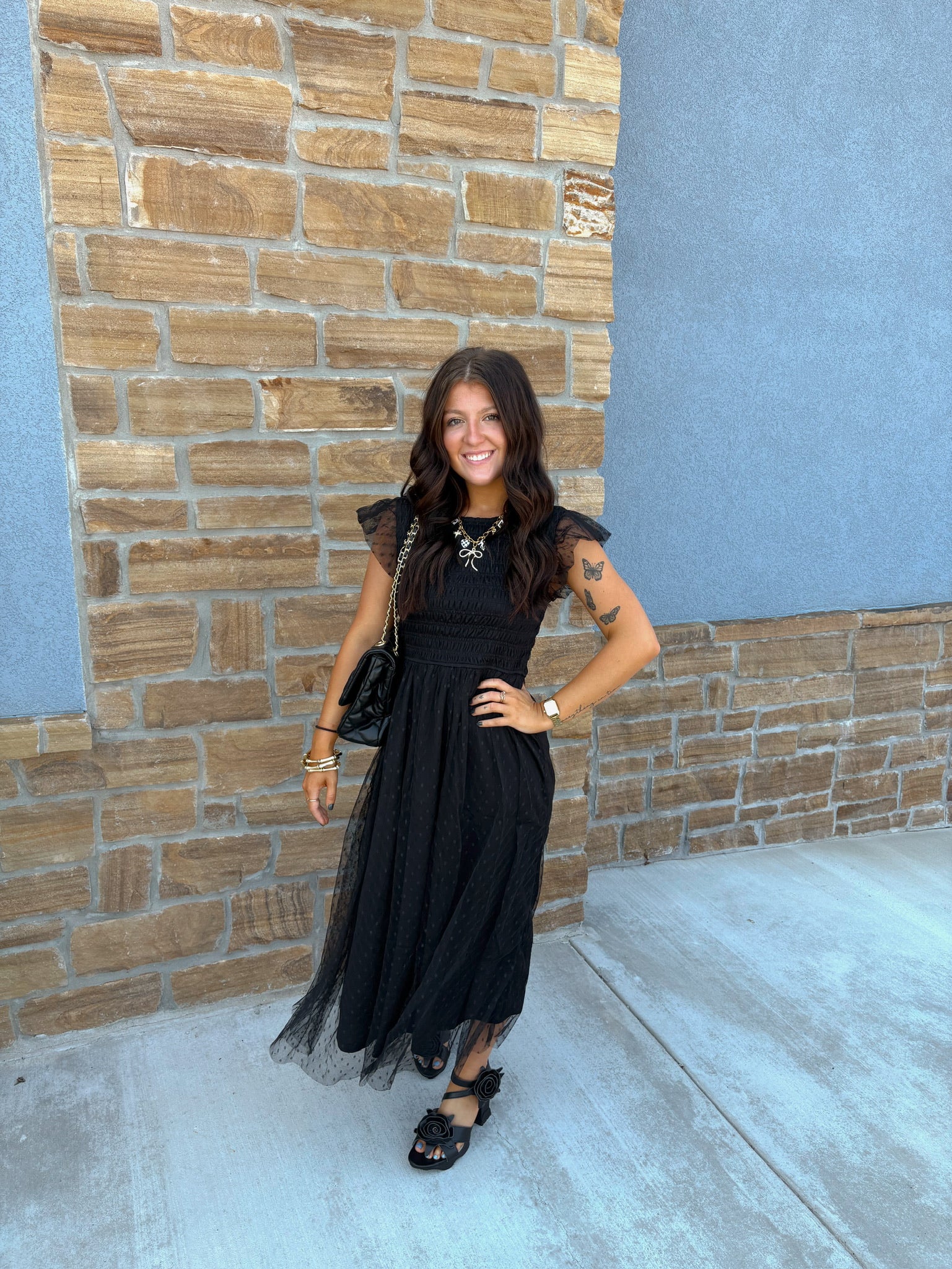 Polka Dot Chiffon Midi